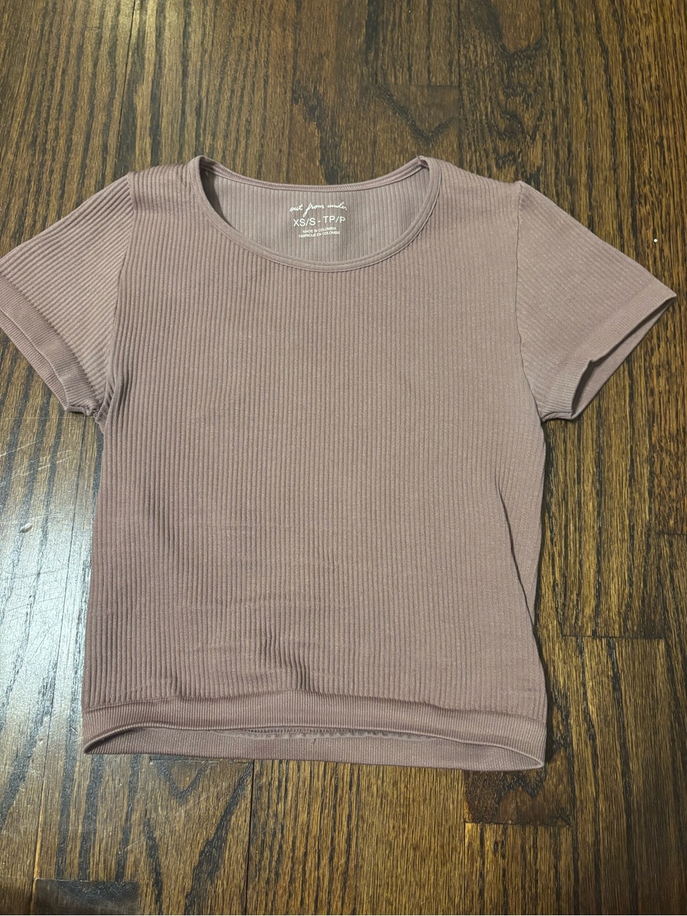 Out From Under Urban Outfitters Taupe Ribbed Crop Top